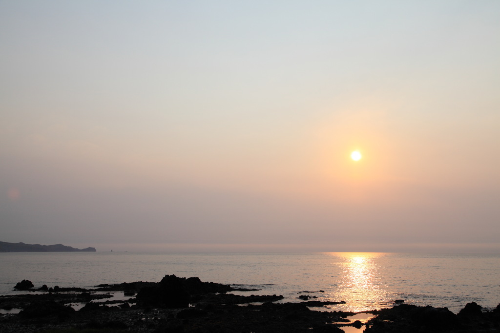 神威岬と夕日