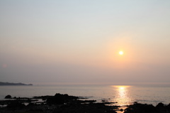 神威岬と夕日