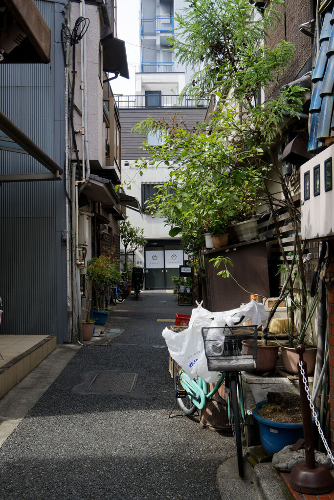 路地の自転車