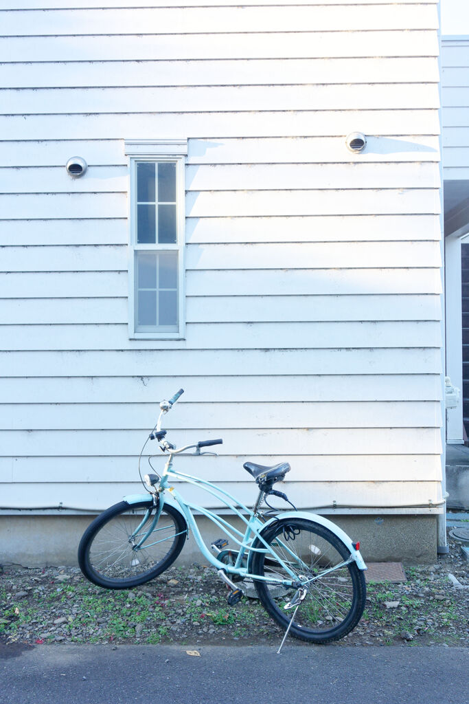 水色の自転車