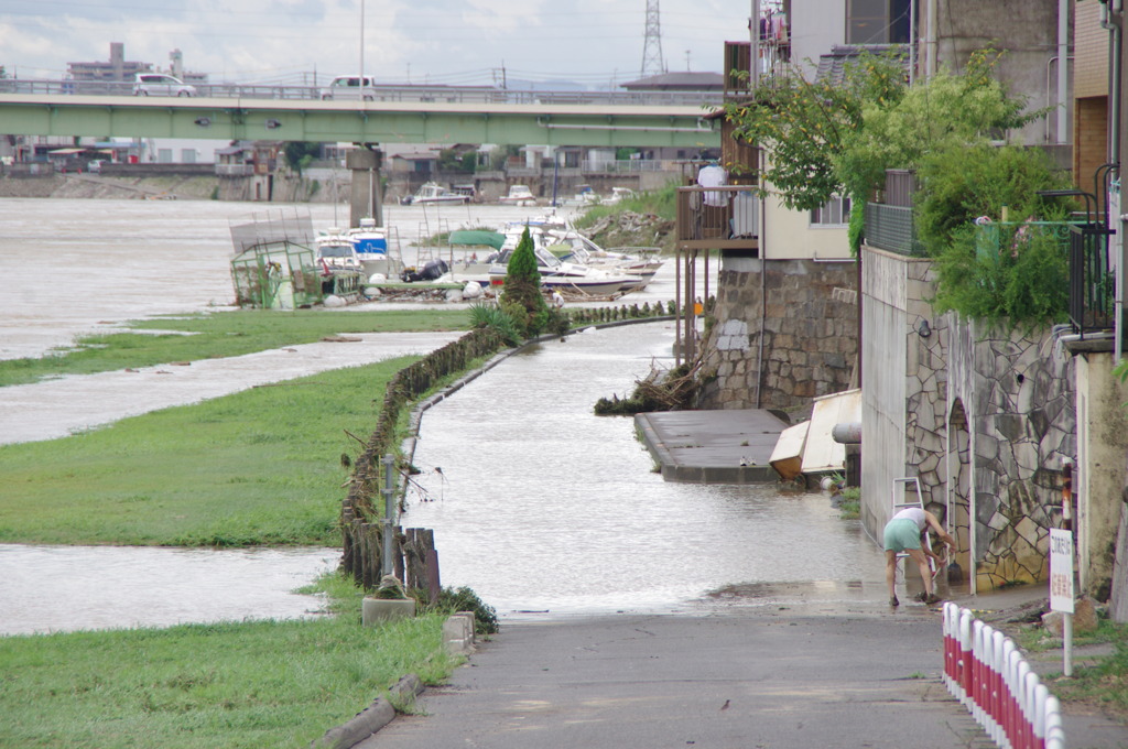 台風通過後の旭川周辺