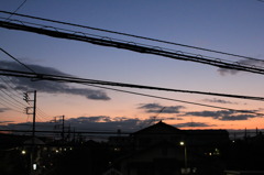 我が家の窓からの西の空