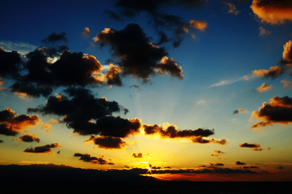 一年前の夕日･･･。