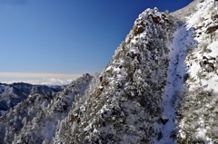 Snow-covered mountain.