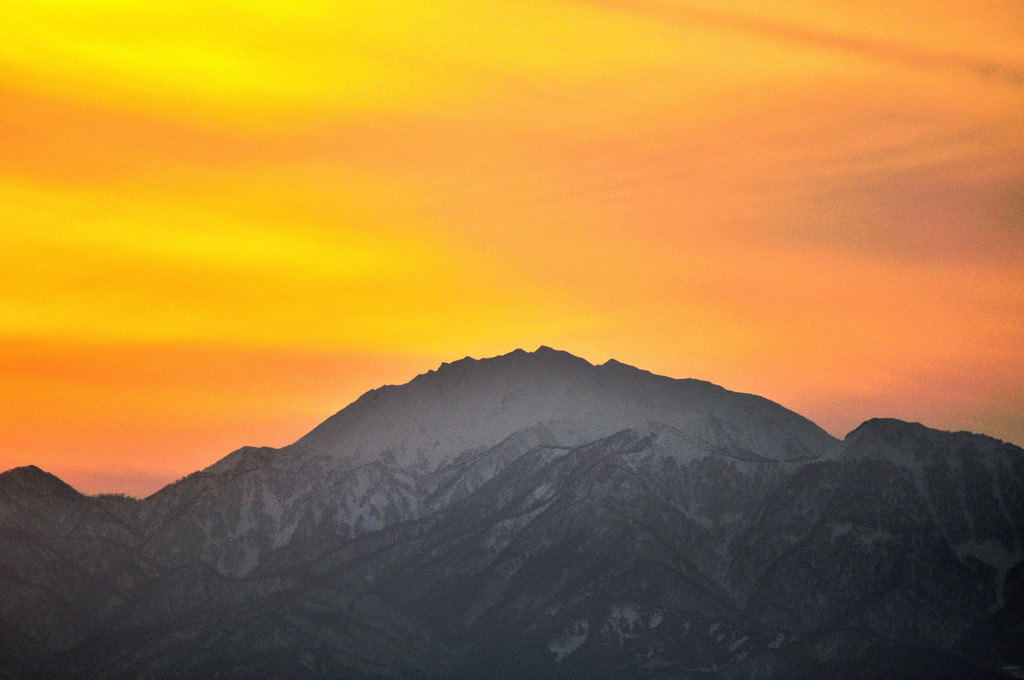 伯耆の国散歩　大晦日の夕景　大山遠望