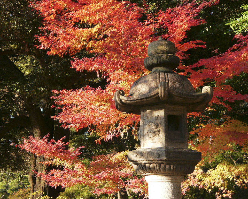 石灯籠と紅葉