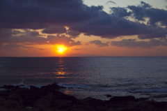 野島崎灯台からの夕日