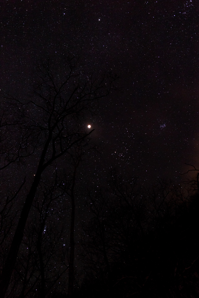 皆既月食と星空