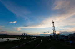 雨上がり夕空