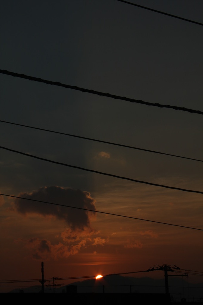 窓からの夕日
