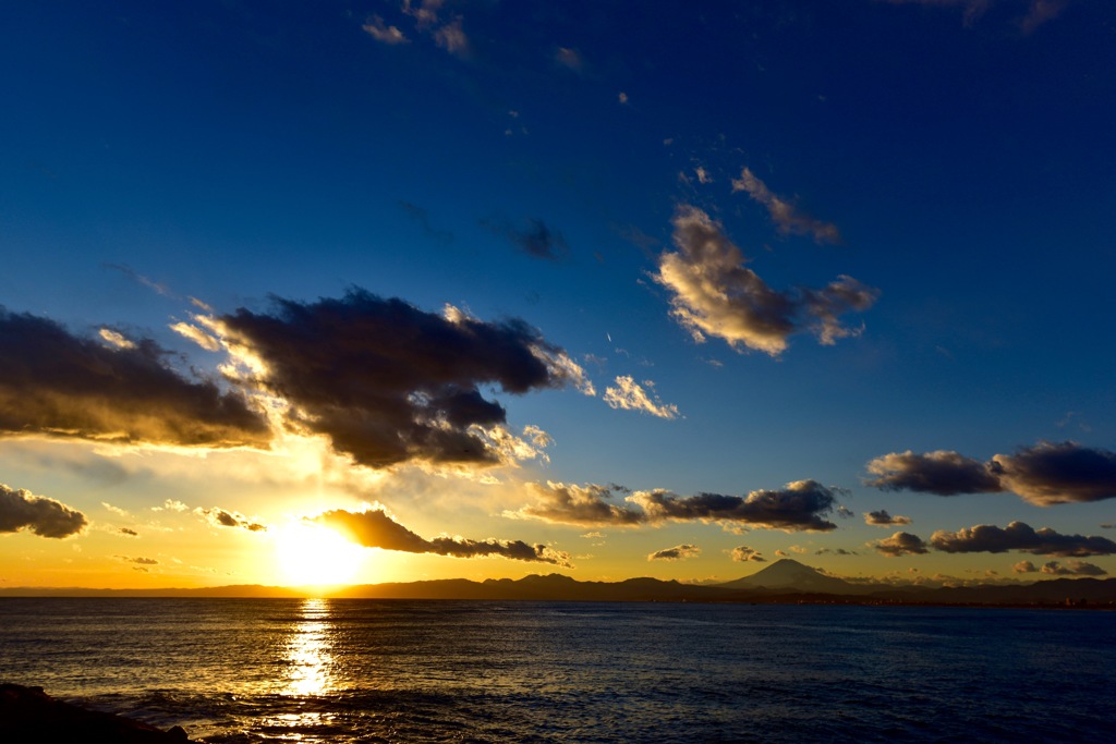 相模湾の夕日