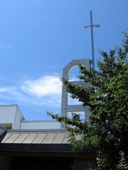 Blue sky and the church