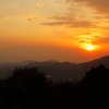 山郷に沈む夕日
