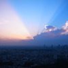 東京シティビューからの3色の夕陽
