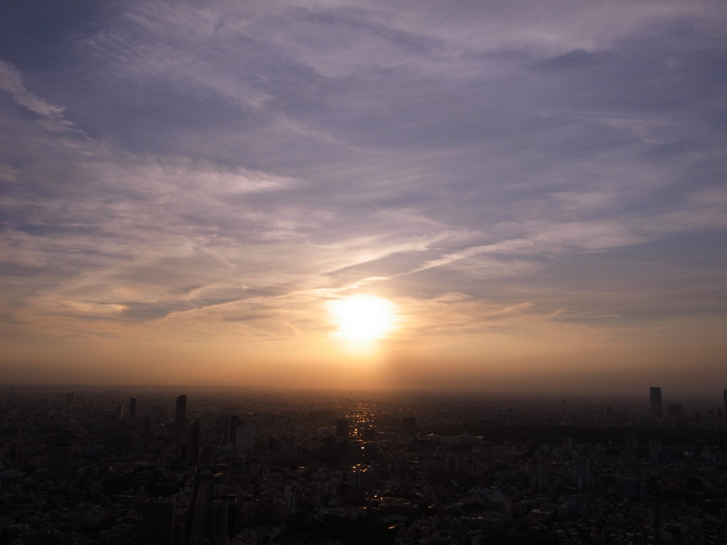 東京シティビューからの夕陽