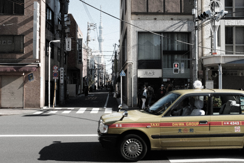 スカイツリーとタクシー