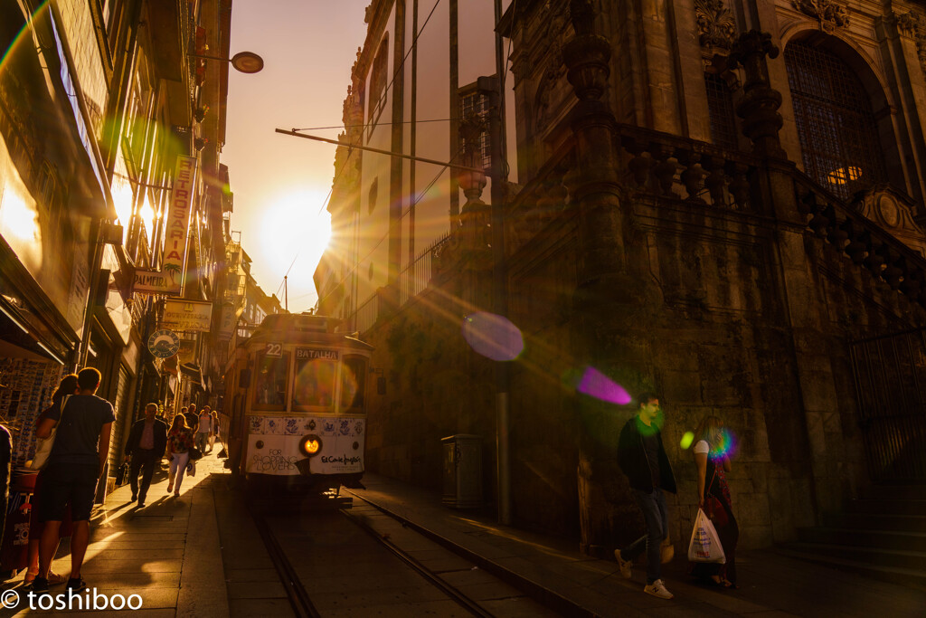 Sunset street in Port