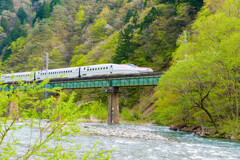 新緑の峠を越える