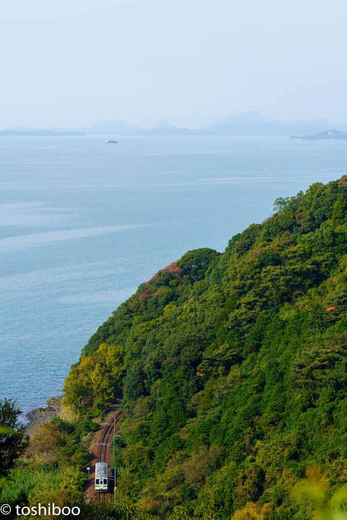 海と山の狭間を