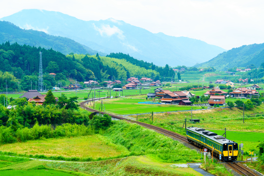 山里の風を受けて