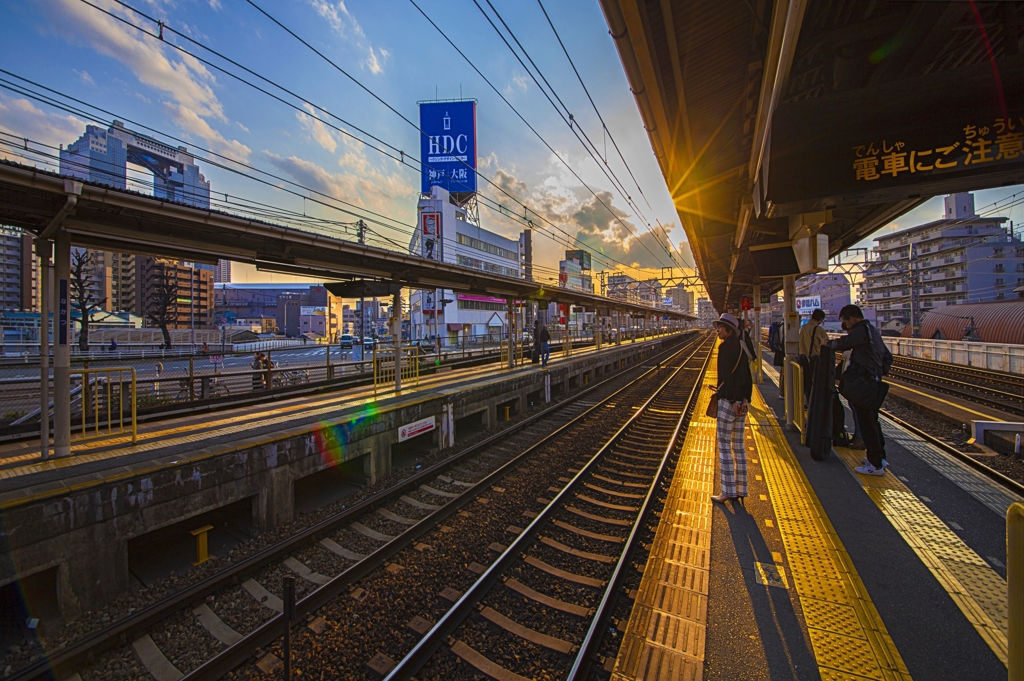 夕暮れの街