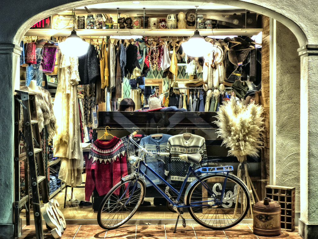 夜の自転車置き場