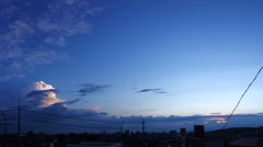 入道雲と夕日