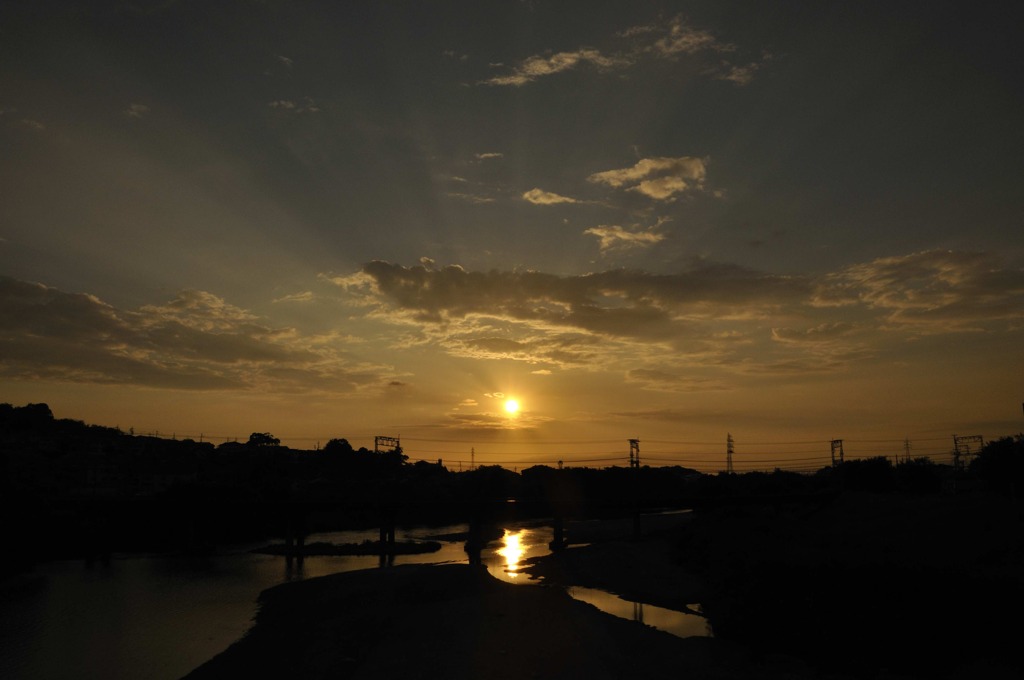 大和川　夕景