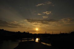 大和川　夕景
