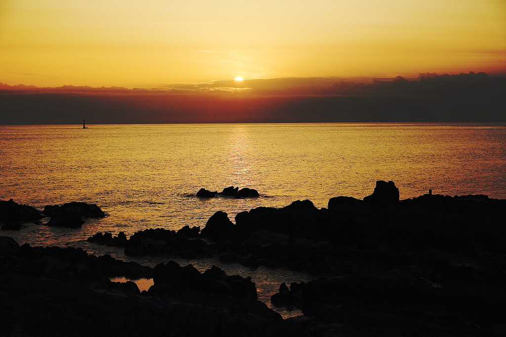 荒崎夕照　淡々と暮れゆく