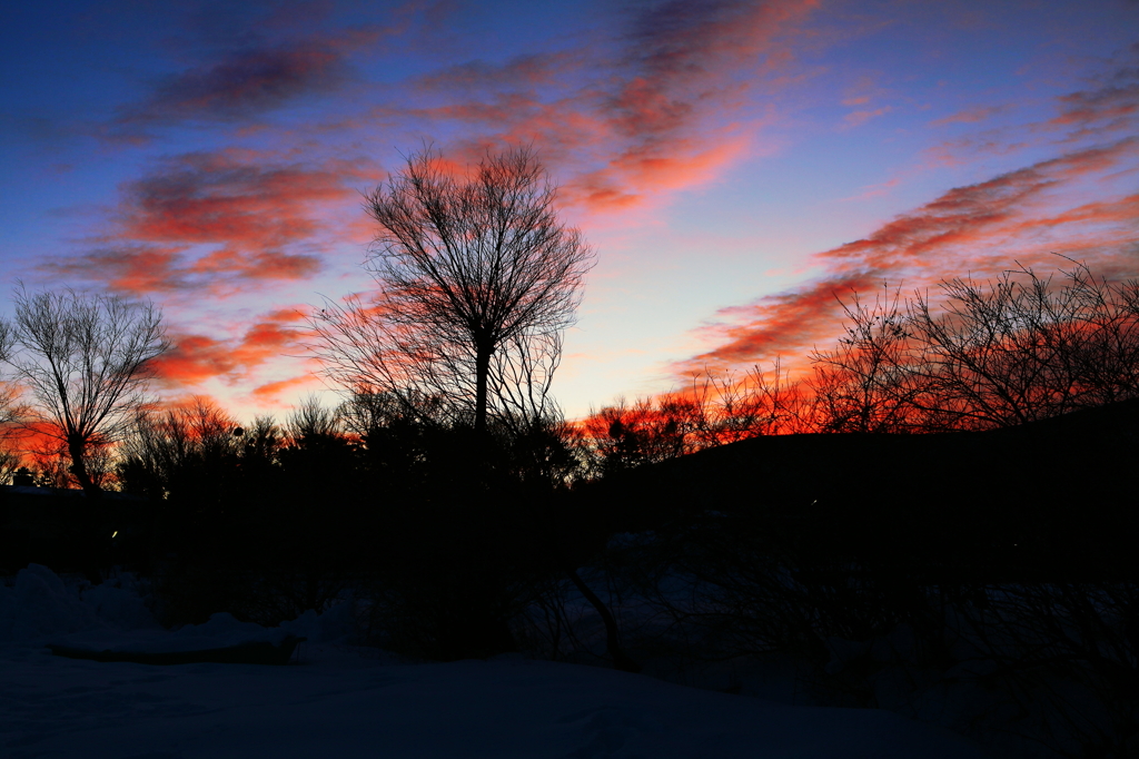 the morning glow of opposite side