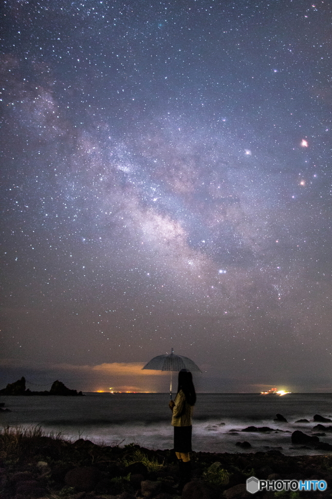 星の降る浜辺にて