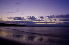 the beach at dawn