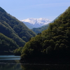 南信州の絶景Ⅱ　小渋湖越しに臨む赤石岳（南アルプス）