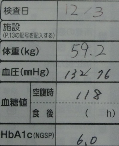 最近検査結果