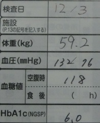 最近検査結果