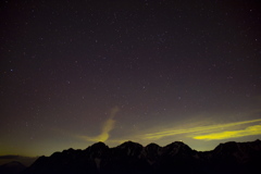 蝶ヶ岳より穂高連峰 夜景