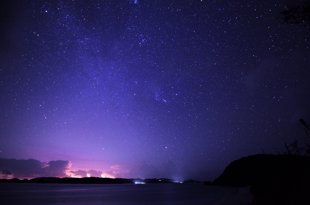 夜明け前　海とオリオン