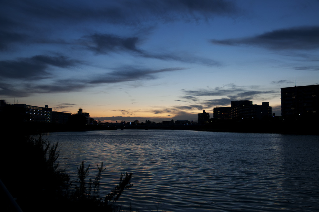 安威川の夕景