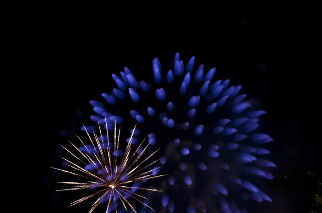 Blue fireworks