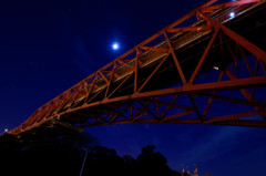 青い月　赤い橋