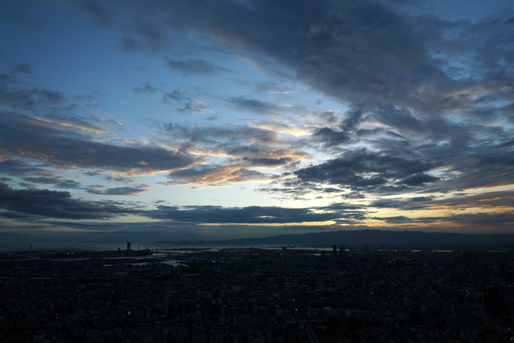 地上300mからの夕景