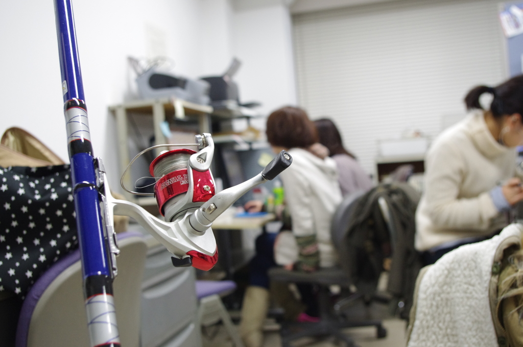 学生と釣りざお