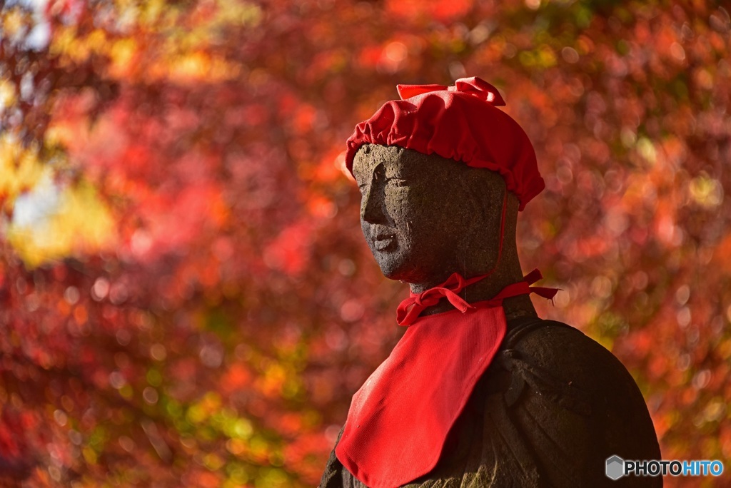 紅葉とお地蔵さん