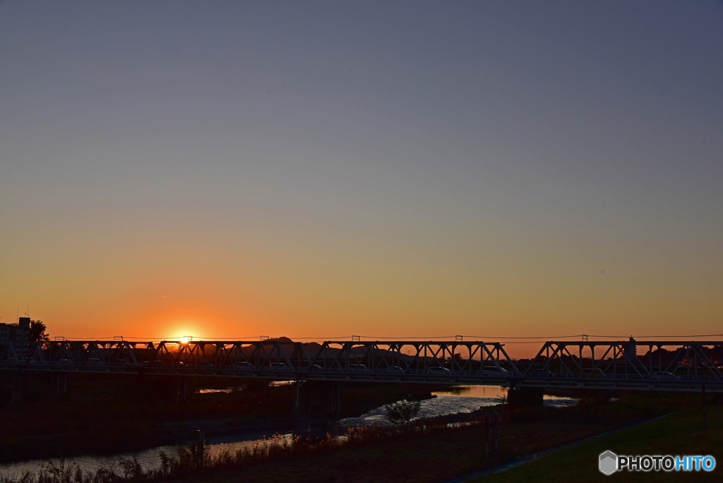 渡良瀬橋夕景