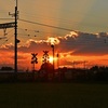 夕焼けの踏切