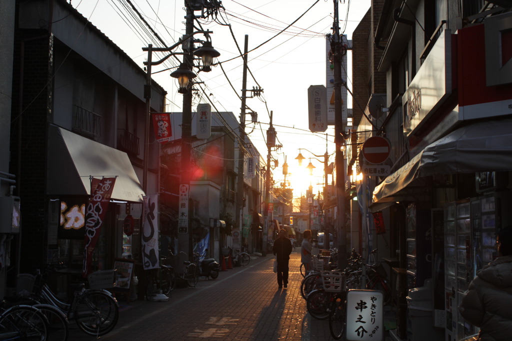亀有の夕日
