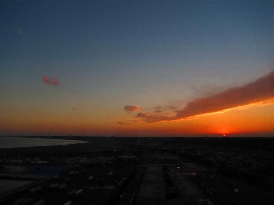 大洗マリンタワーから夕暮れ