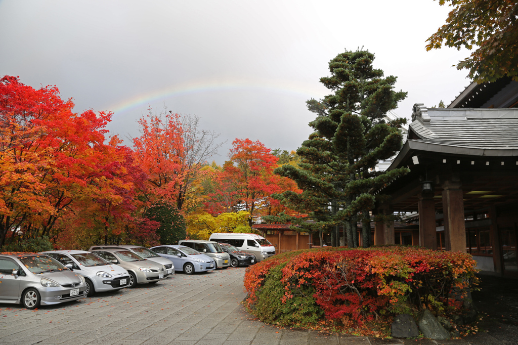 紅葉と虹と。