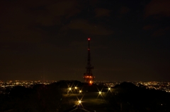 鉄塔のある夜景